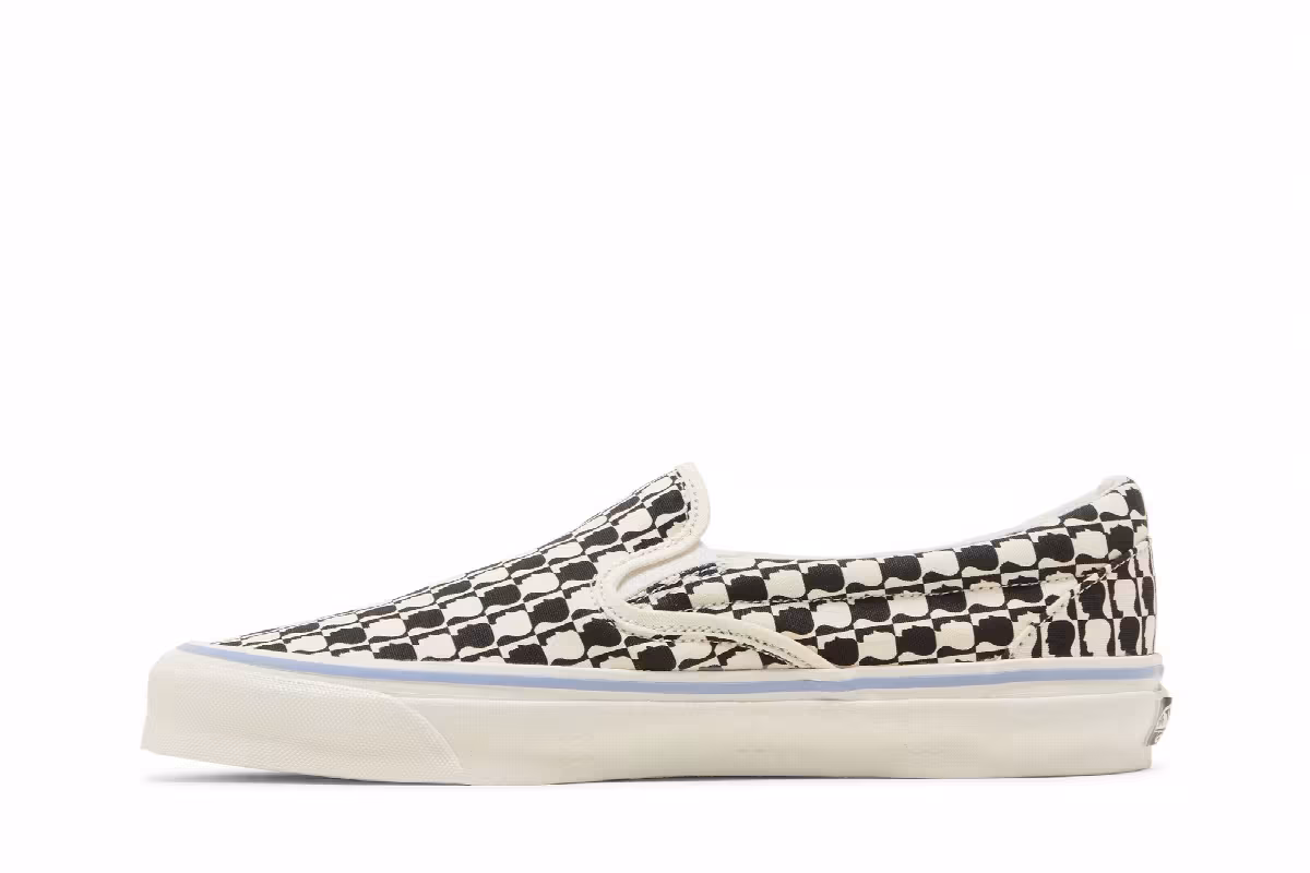 Brain Dead x Vans OG Classic Slip-On LX Black White Checkerboard, view 4