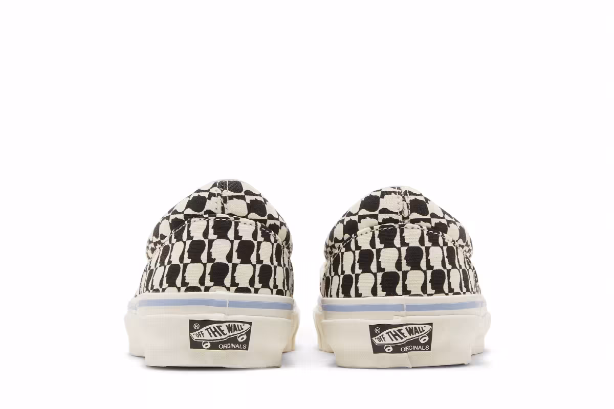 Brain Dead x Vans OG Classic Slip-On LX Black White Checkerboard, view 7