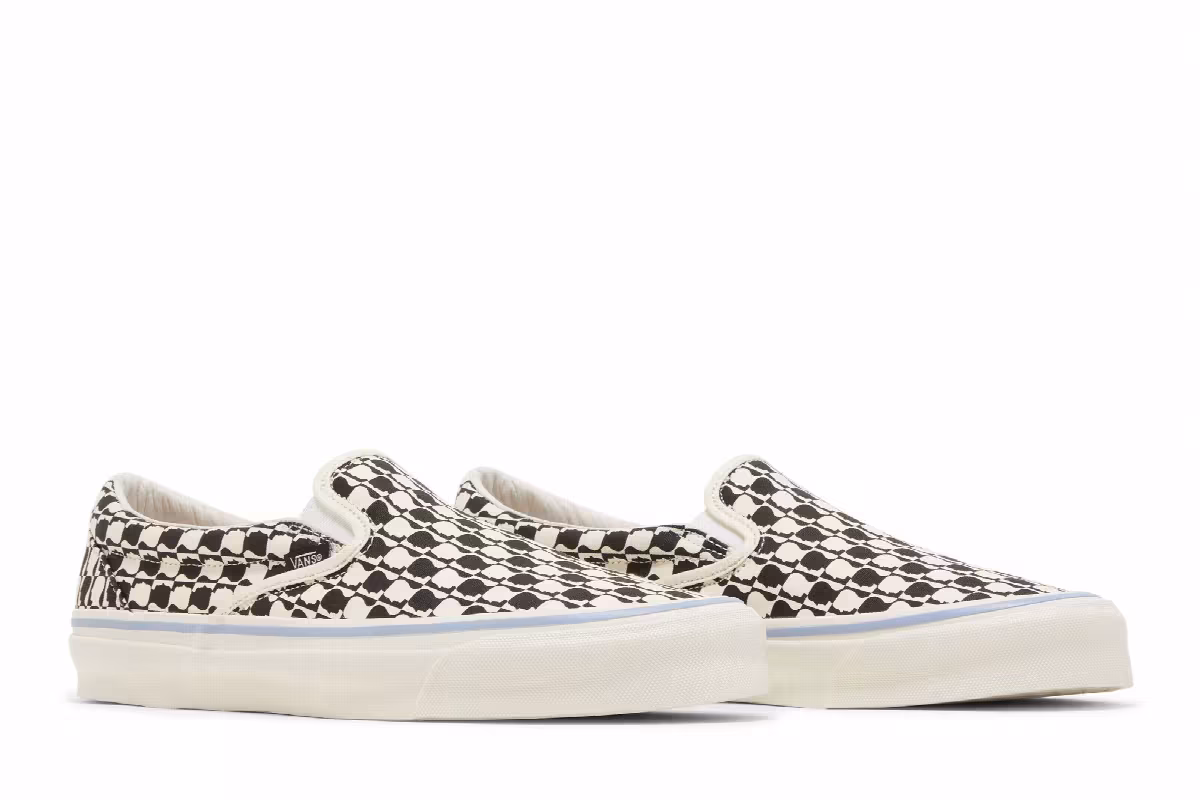 Brain Dead x Vans OG Classic Slip-On LX Black White Checkerboard, view 9