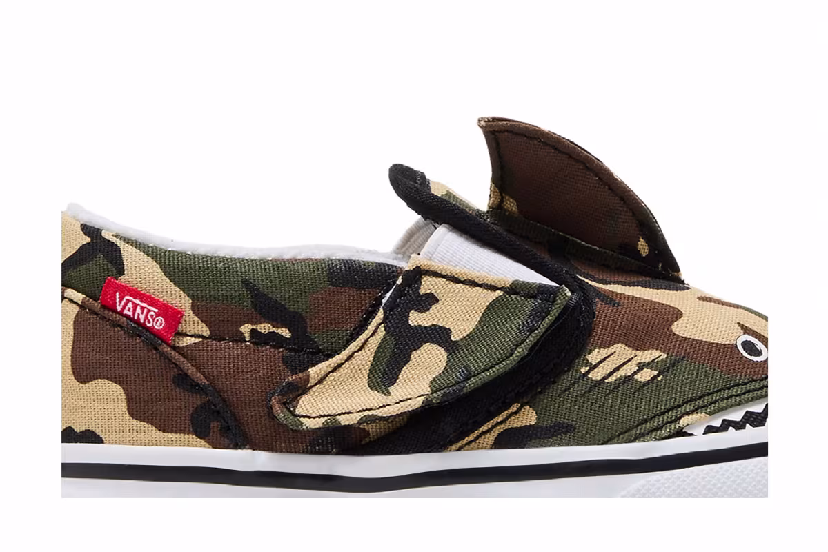 Vans Slip-On V Toddler Camo Shark, view 3