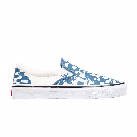 Vans Krooked x Skate Slip-On 'Natas For Ray Barbee - Blue Checkerboard'
