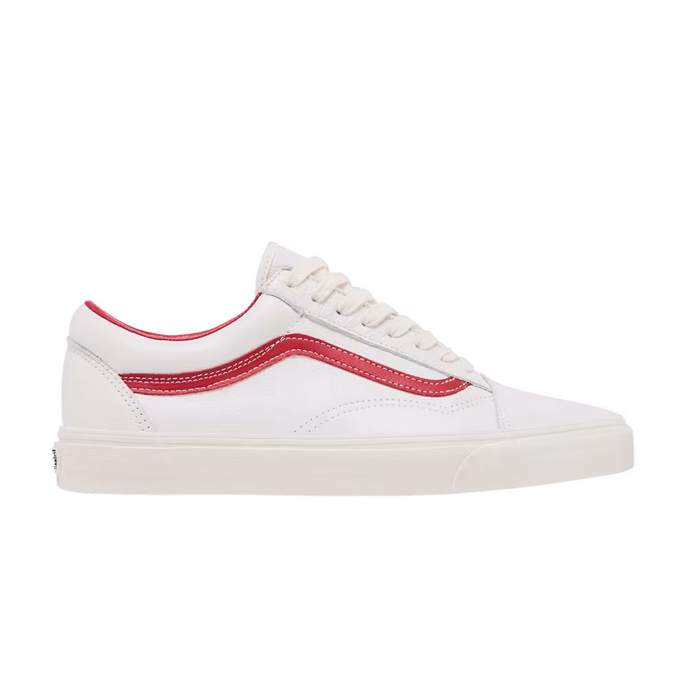 Vans Old Skool Vintage Leather - Blanc De Blanc Red