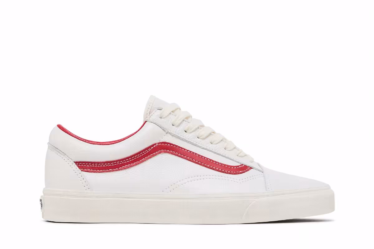 Vans Old Skool Vintage Leather - Blanc De Blanc Red, view 2