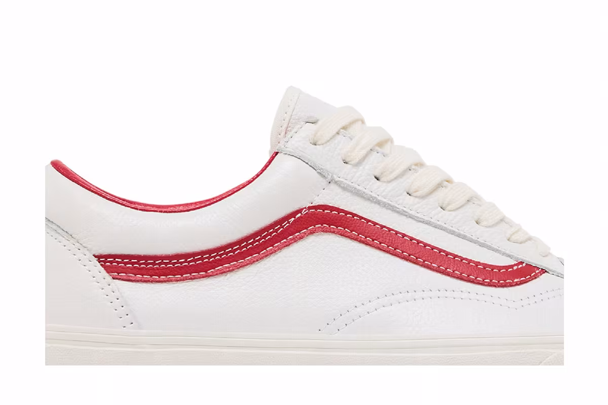 Vans Old Skool Vintage Leather - Blanc De Blanc Red, view 3