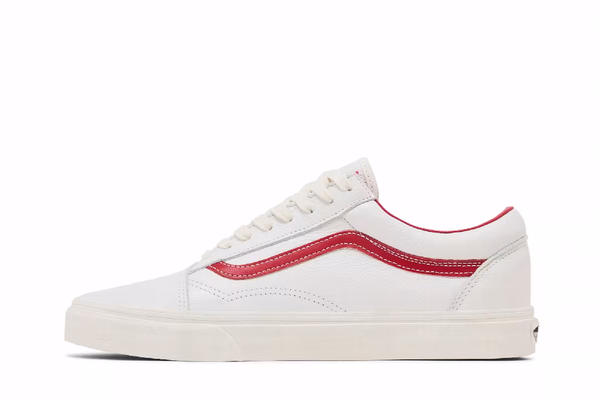 Vans Old Skool Vintage Leather - Blanc De Blanc Red, view 4