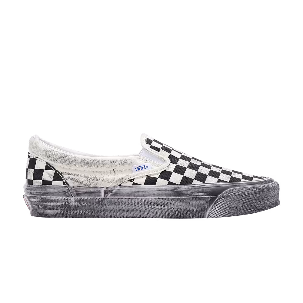 Vans OG Classic Slip-On LX Stressed - Black Checkerboard