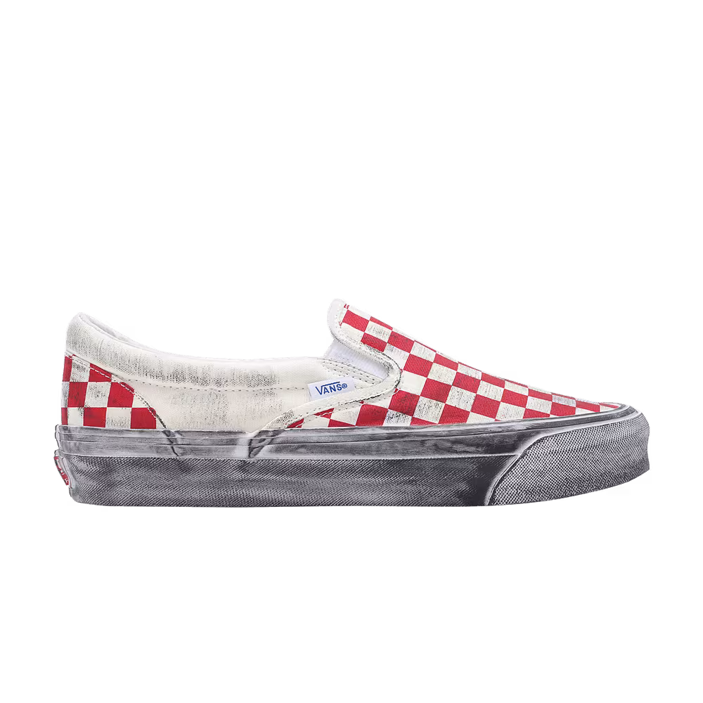 Vans OG Classic Slip-On LX Stressed - Red Checkerboard