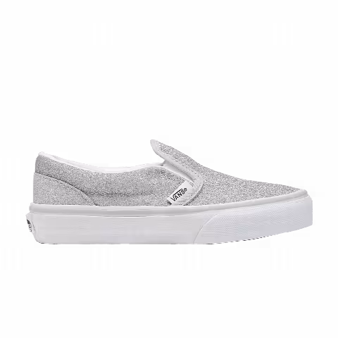 Vans Classic Slip-On V Kids 'Glitter - Silver'