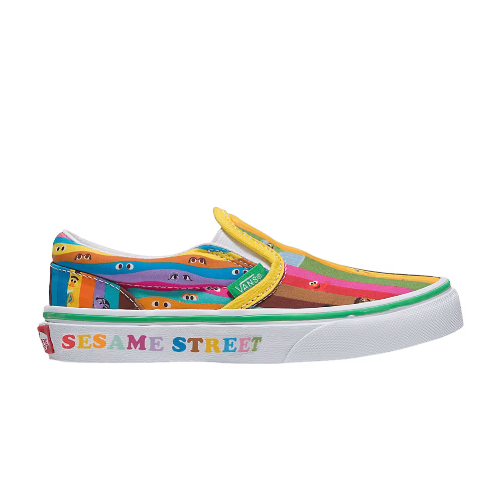 Sesame Street x Vans Classic Slip-On Kids Rainbow Stripes