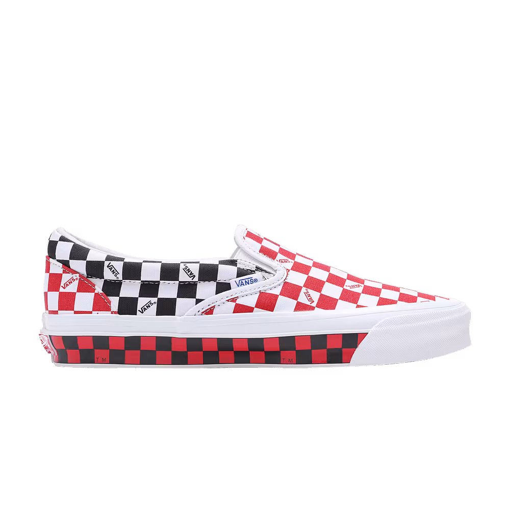 Vans OG Classic Slip-On LX Checkerboard - Red Black