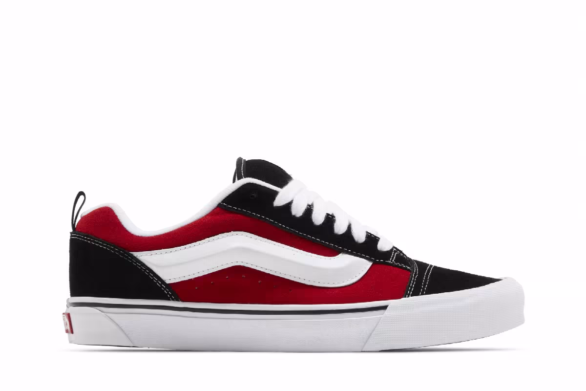 Vans Men's Knu-Skool Black Red, view 2