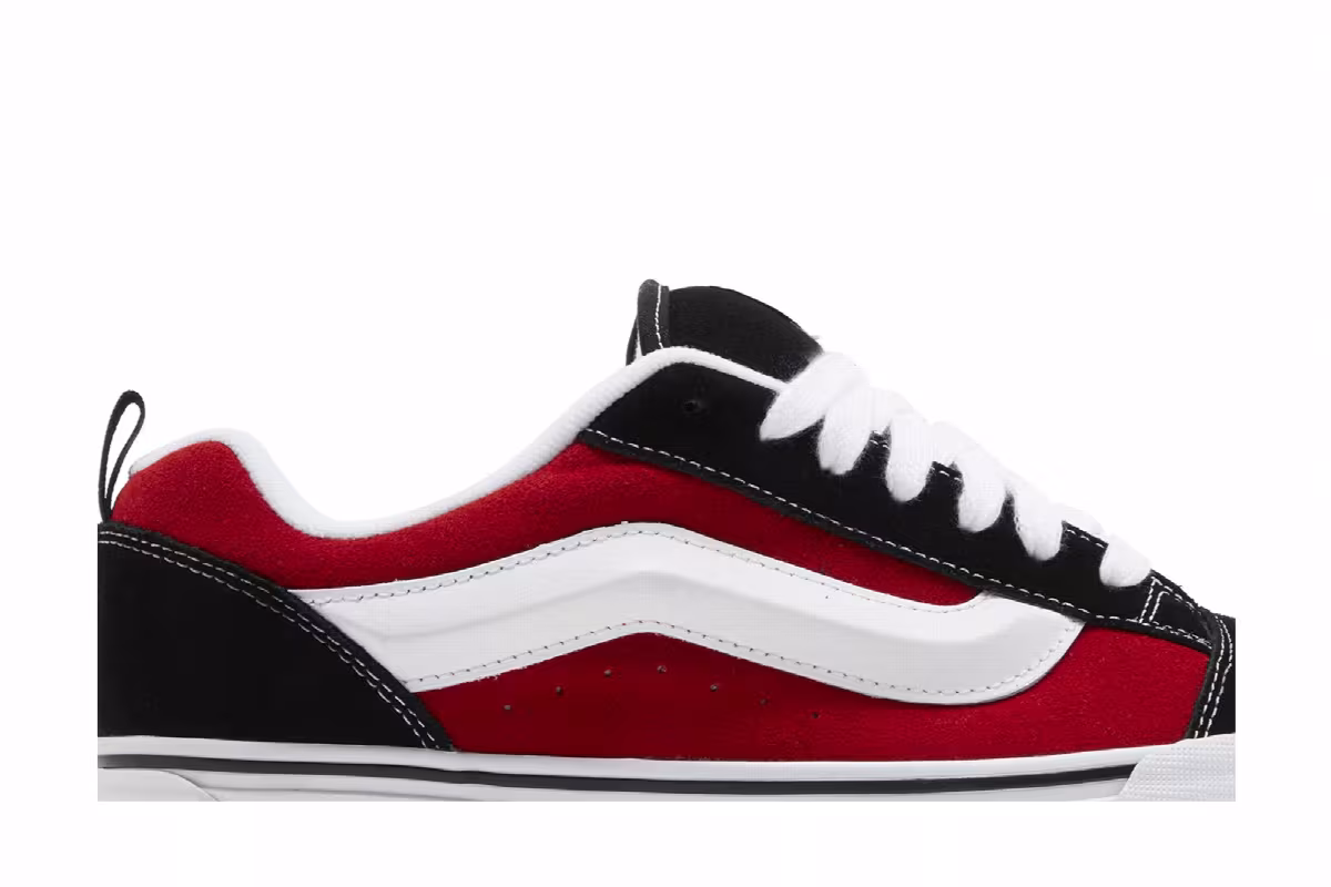 Vans Men's Knu-Skool Black Red, view 3