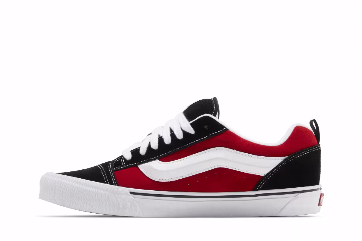 Vans Men's Knu-Skool Black Red, view 4