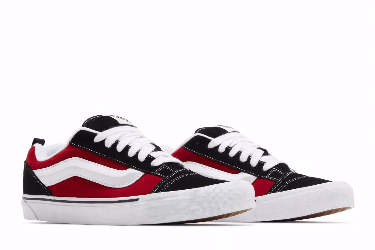 Vans Men's Knu-Skool Black Red, view 9
