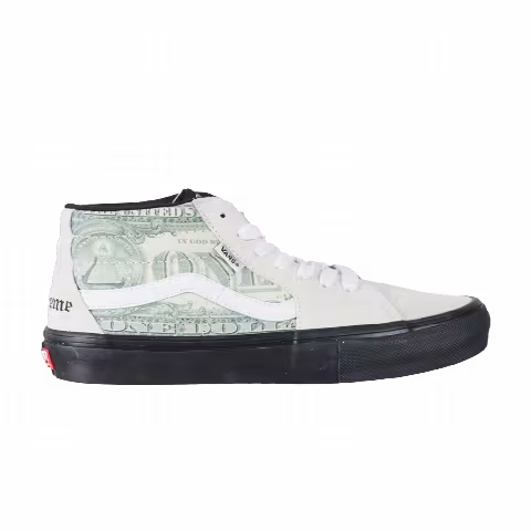 Supreme x Vans Skate Grosso Mid 'Dollar Bill - White'