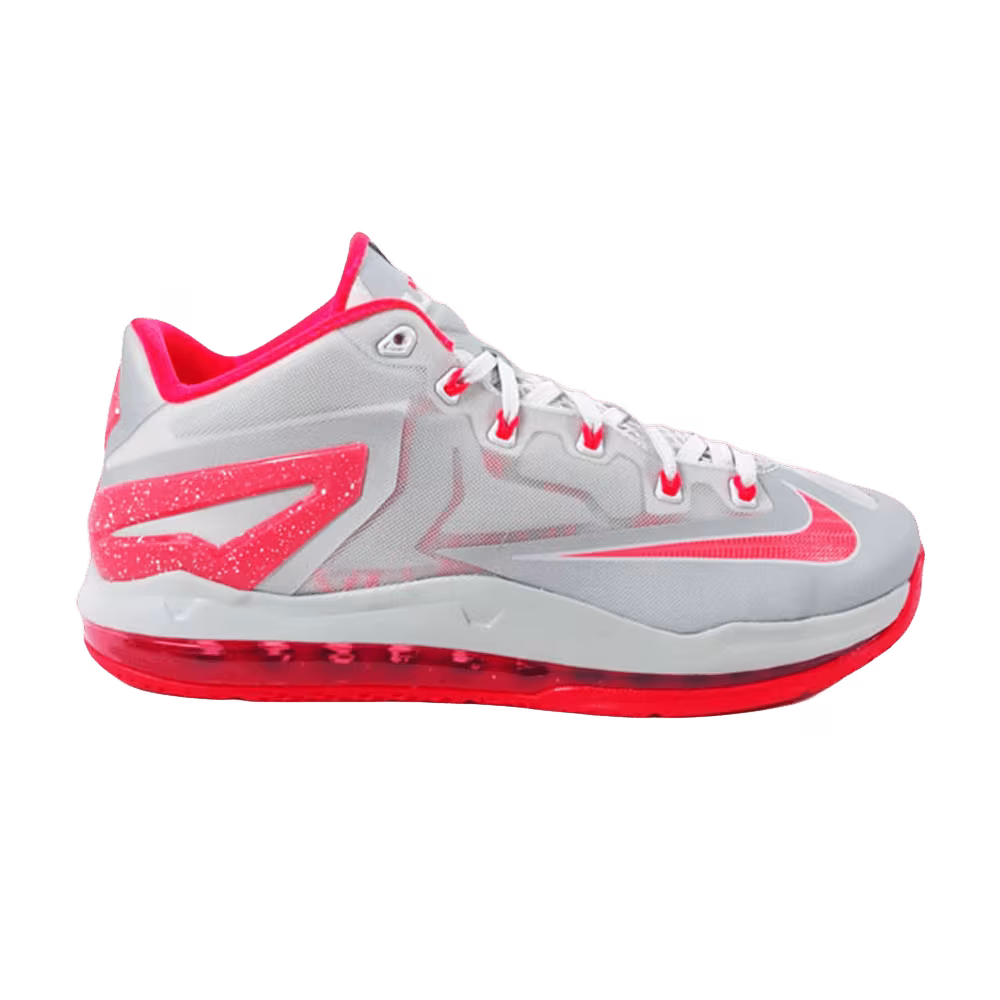 Nike LeBron 11 Low Base Grey Laser Crimson