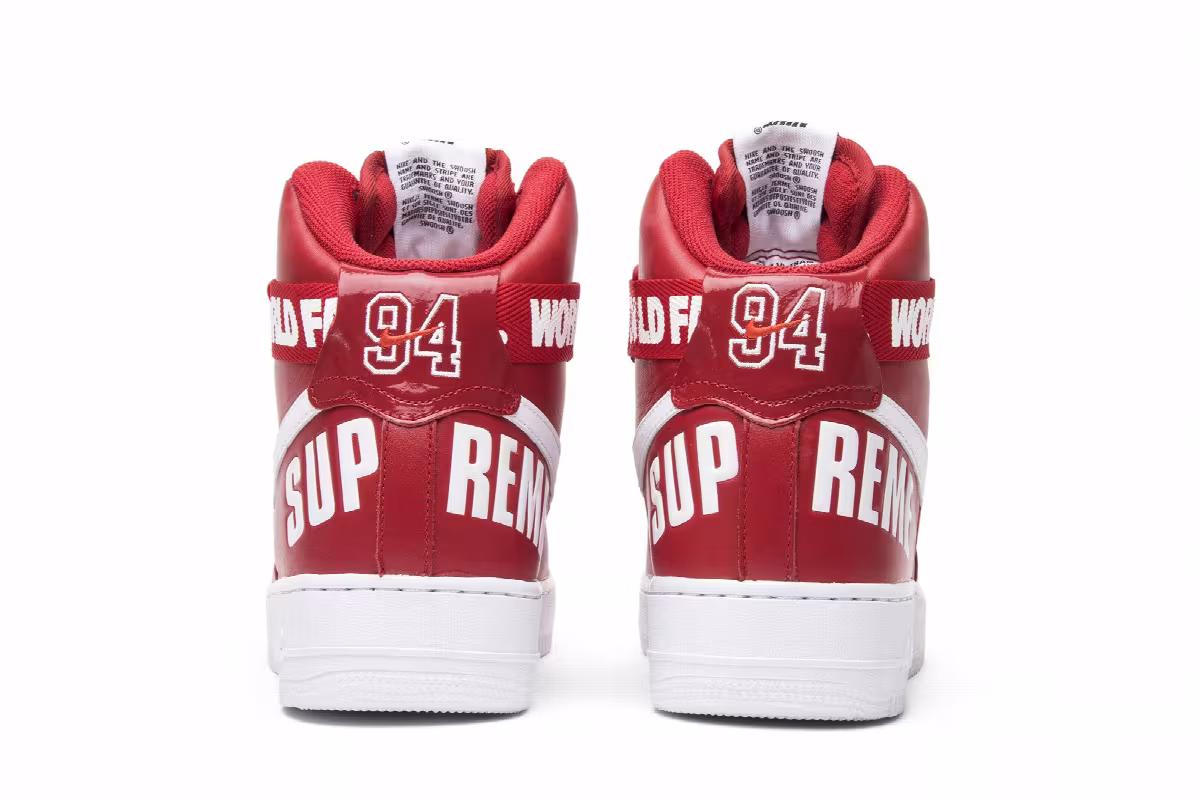 Supreme x Nike Air Force 1 High SP Red, view 7
