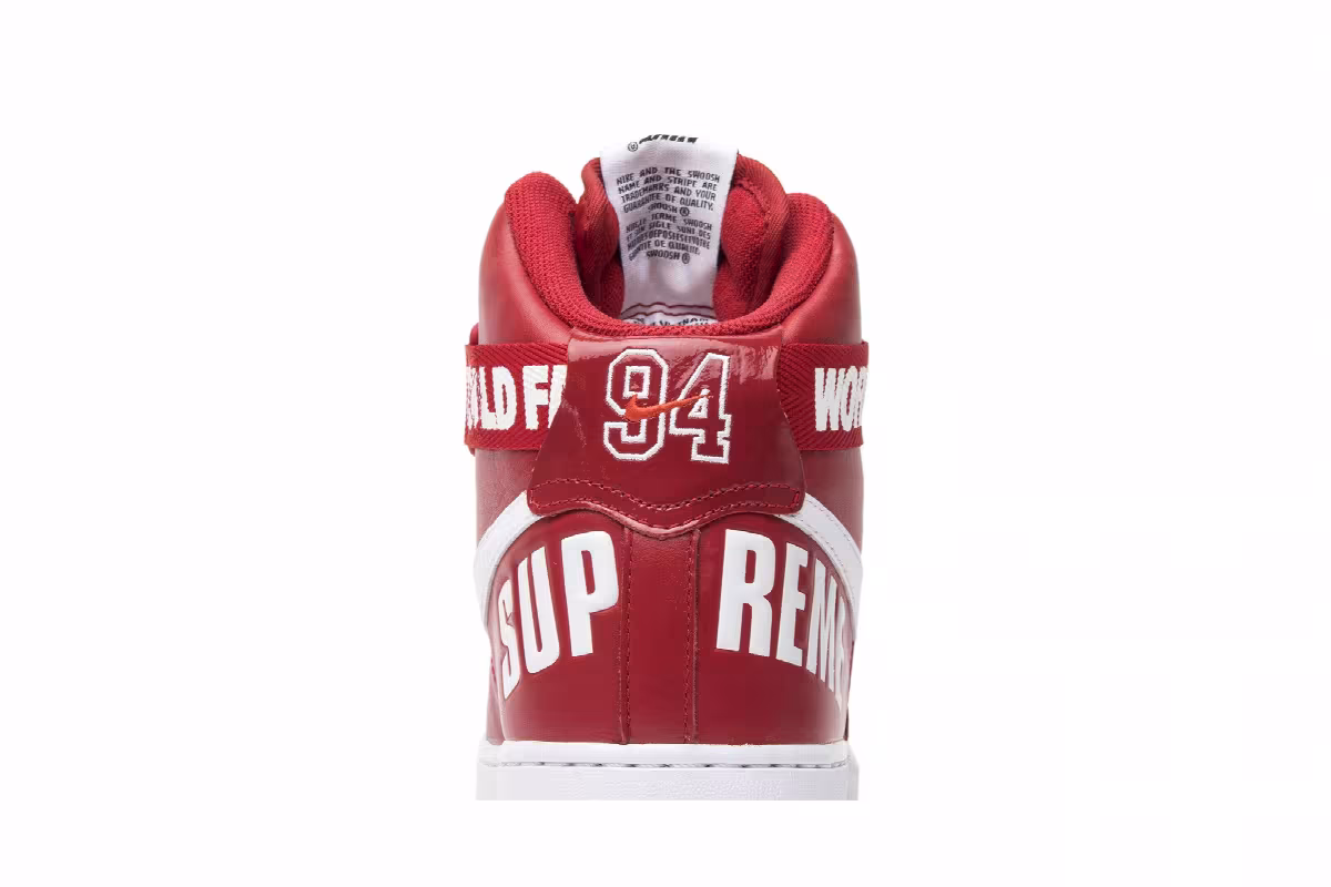 Supreme x Nike Air Force 1 High SP Red, view 8