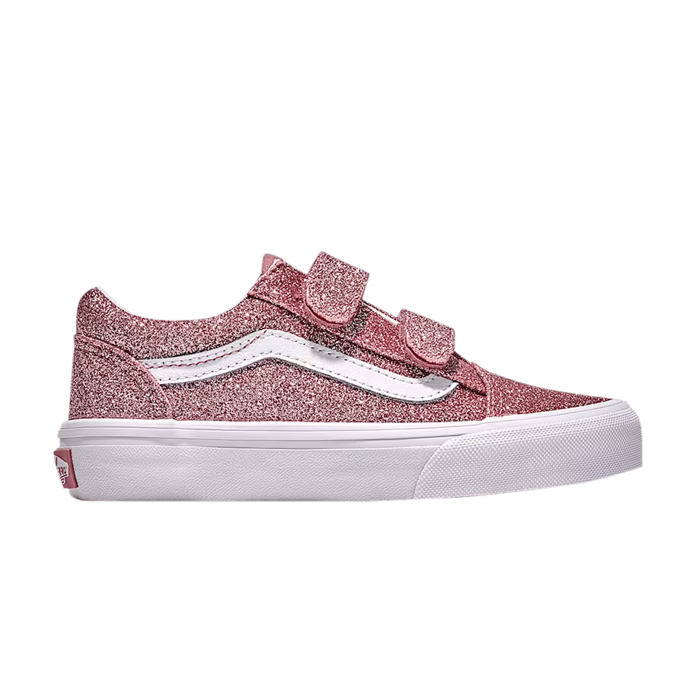 Vans Old Skool V Kids Rose Gold Pink Glitter