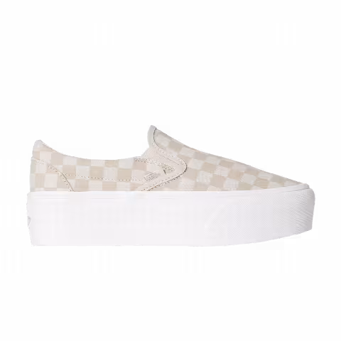 Vans Classic Slip-On Platform 'Checkerboard - Mushroom Brown'