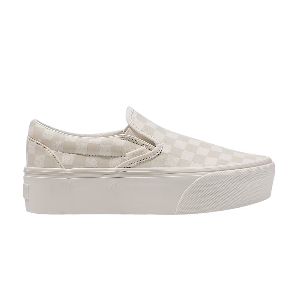 Vans Classic Slip-On Stackform Checkerboard - Turtledove Beige