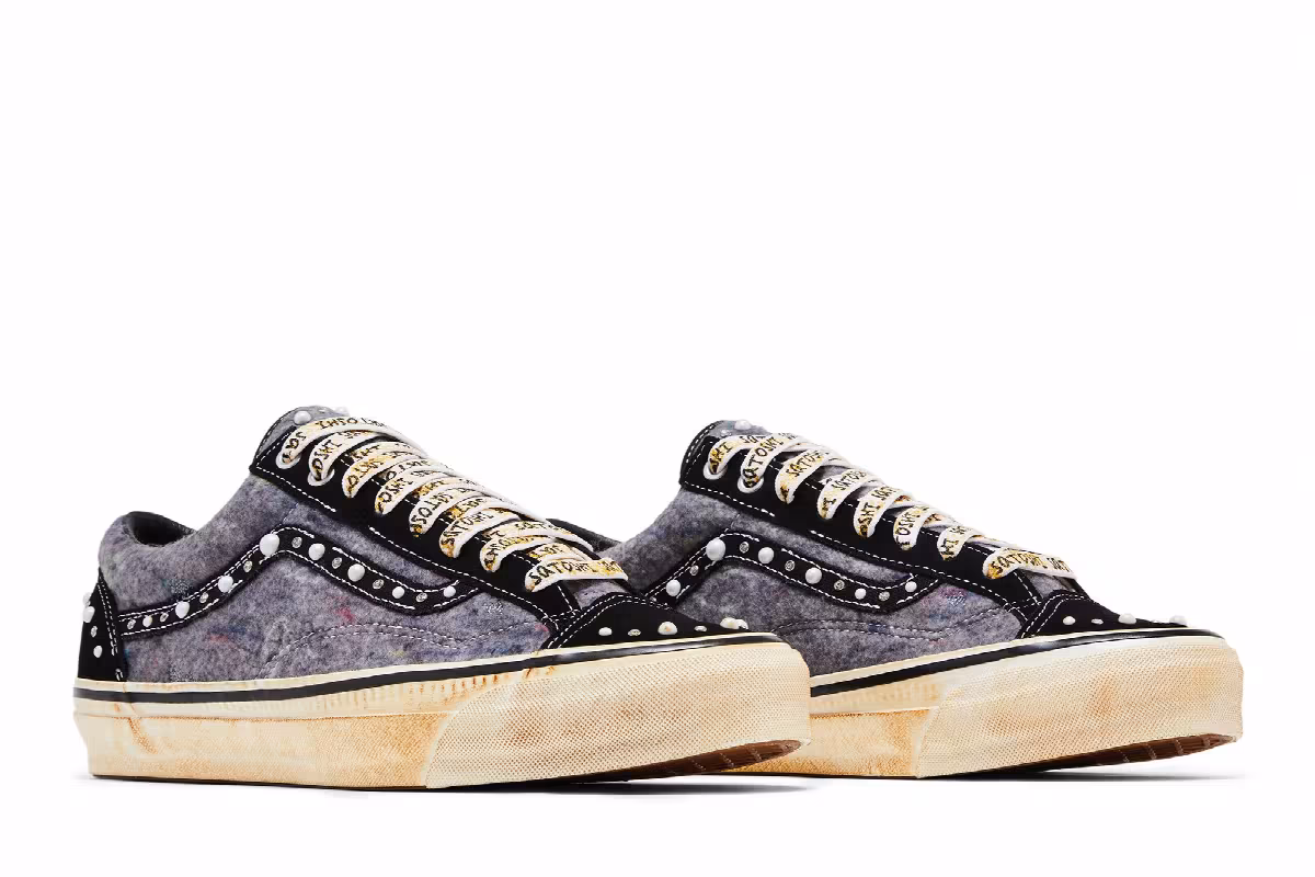 SATOSHI NAKAMOTO x Vans Old Skool Reissue 36 Speckled Moving Blanket Grey, view 9