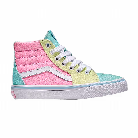 Vans Sk8-Hi Kids 'Pastel Pink Yellow Blue Glitter'