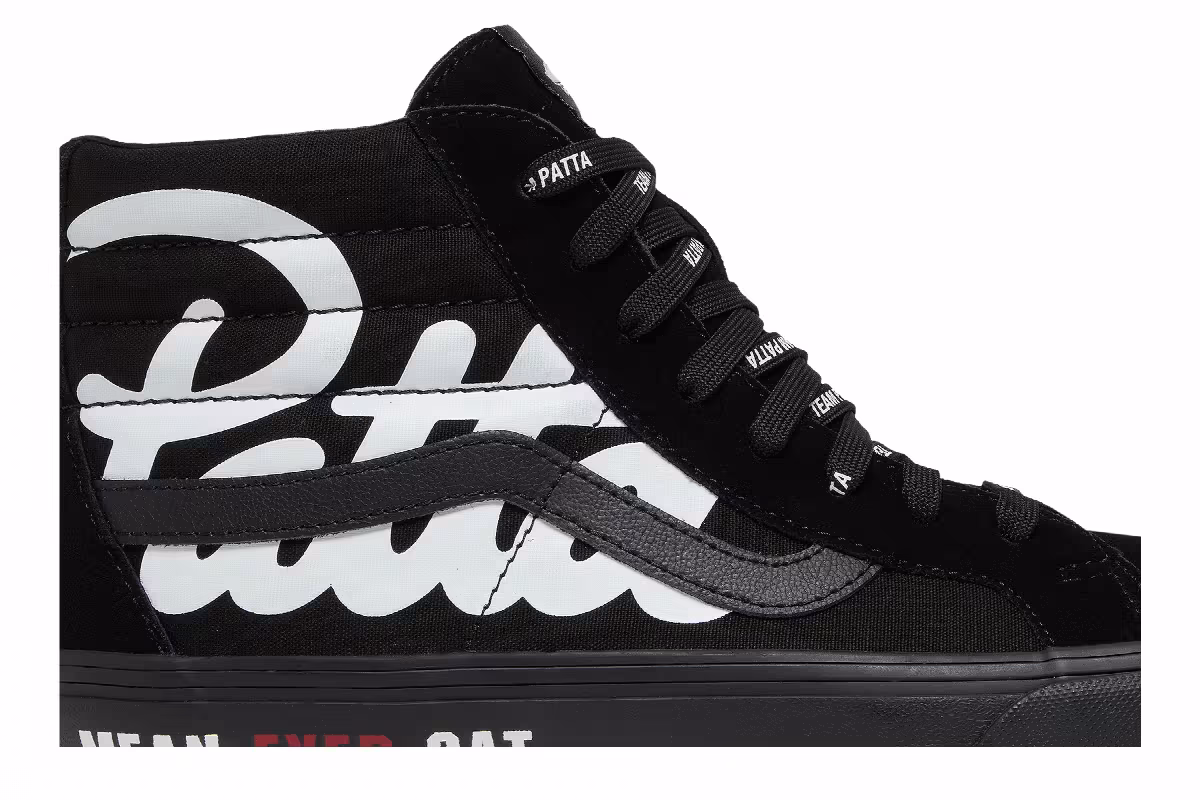 Patta x Vans Vault Sk8-Hi Reissue VLT LX Mean Eyed Cat - Black, view 3