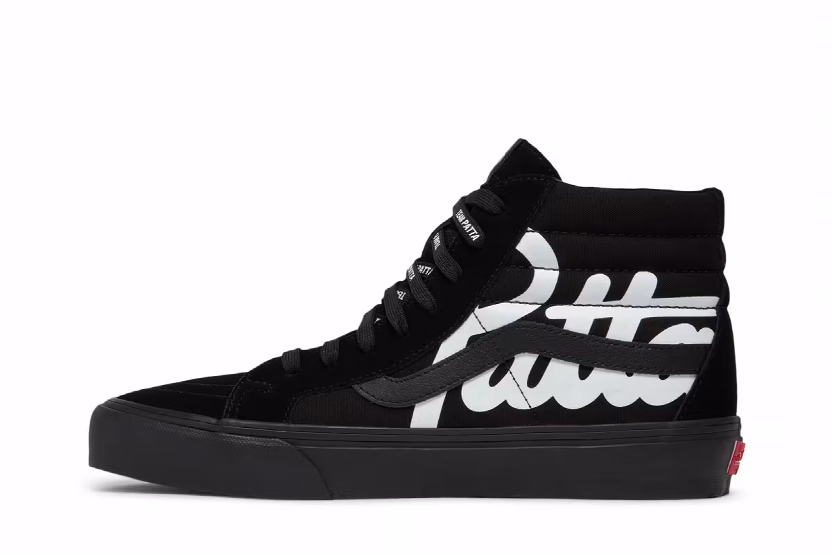 Patta x Vans Vault Sk8-Hi Reissue VLT LX Mean Eyed Cat - Black, view 4