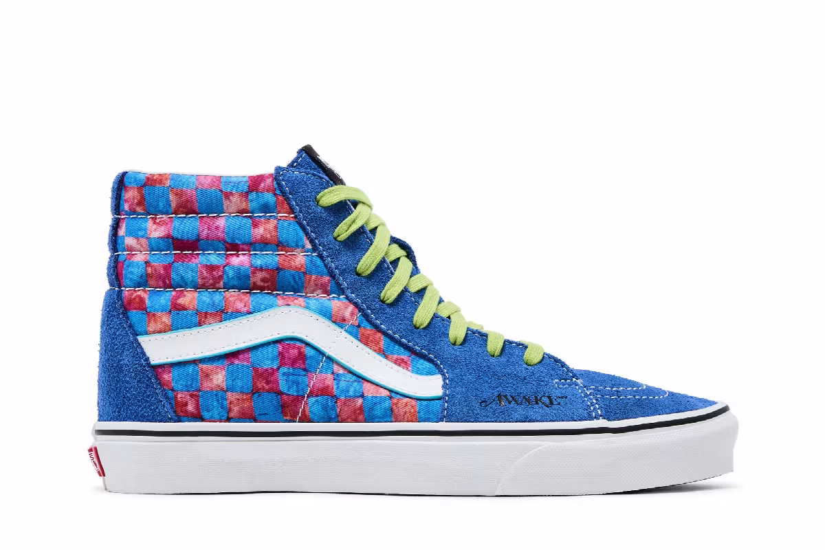 Awake NY x Vans Sk8-Hi Blue Checkerboard, view 2