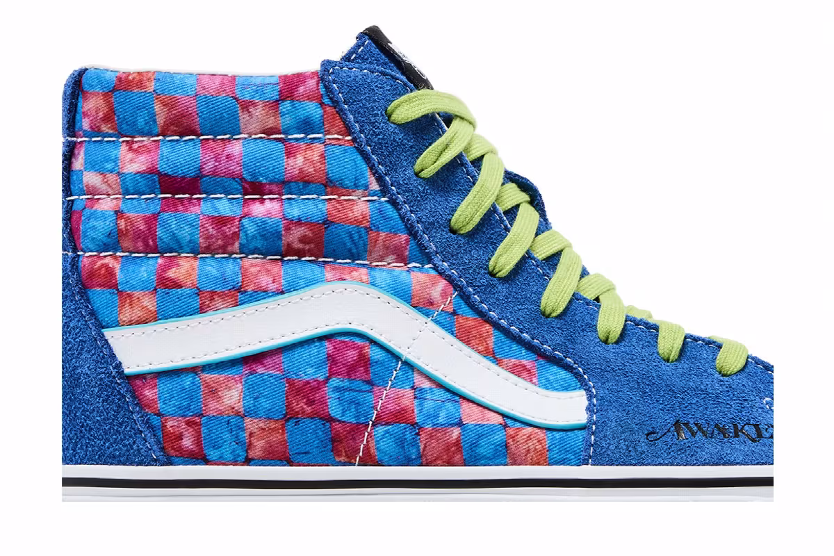 Awake NY x Vans Sk8-Hi Blue Checkerboard, view 3