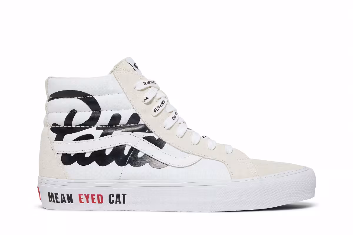 Patta x Vans Vault Sk8-Hi Reissue VLT LX Mean Eyed Cat - White, view 2
