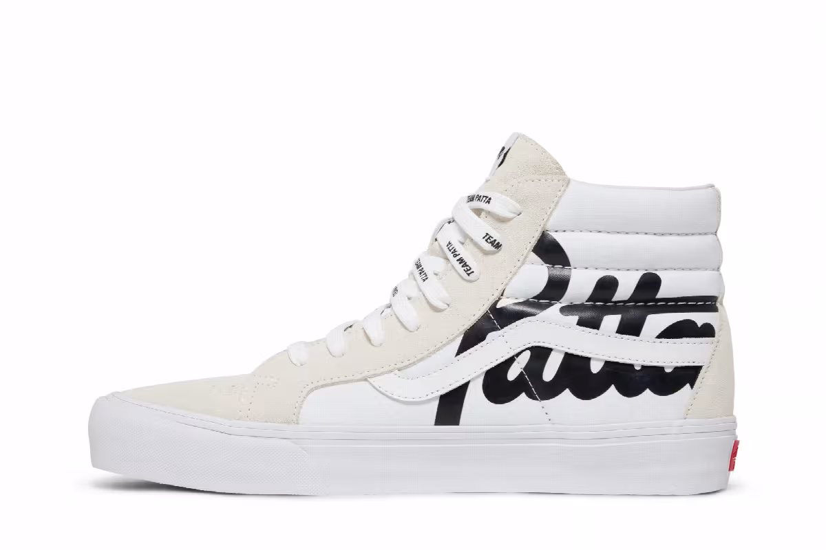 Patta x Vans Vault Sk8-Hi Reissue VLT LX Mean Eyed Cat - White, view 4