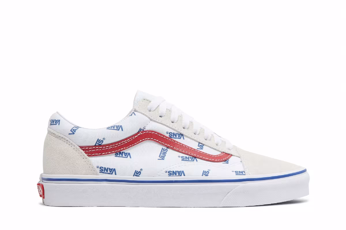 Vans Old Skool All Over Logo - White, view 2