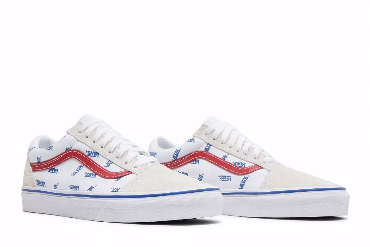 Vans Old Skool All Over Logo - White, view 9