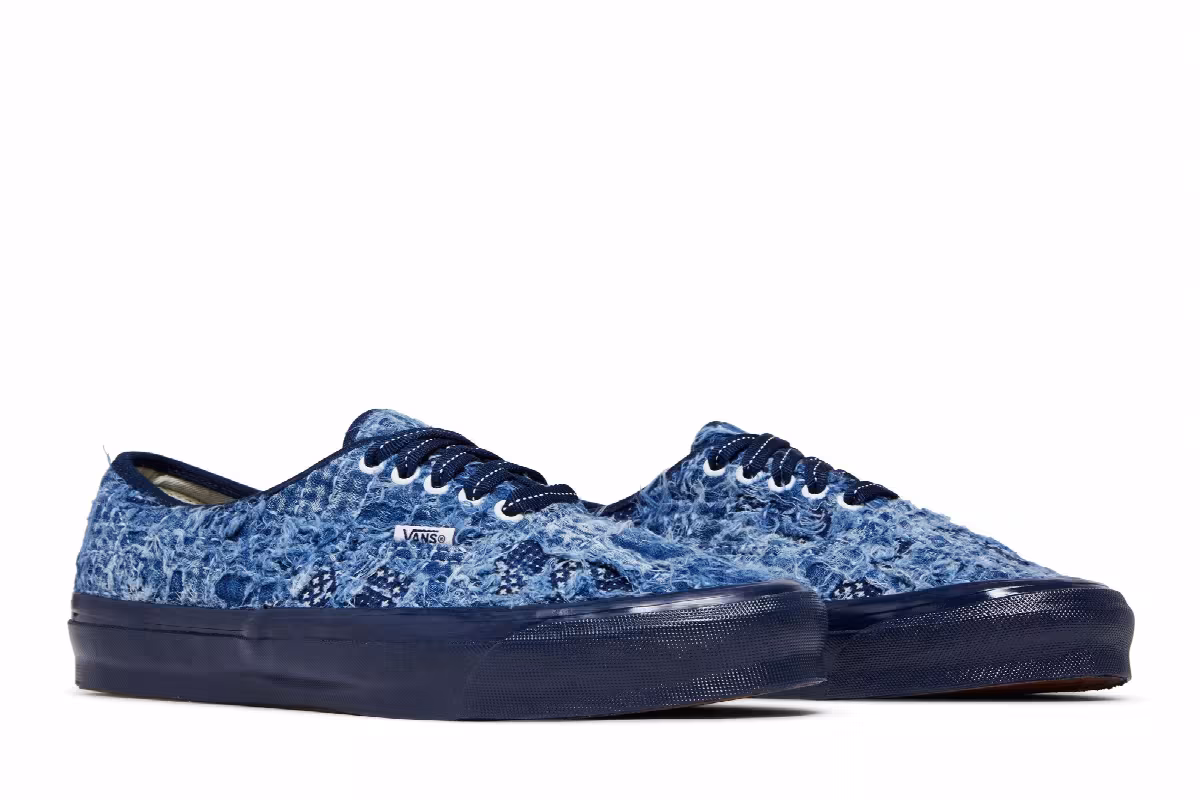 FDMTL x Vans OG Authentic LX Distressed Indigo, view 9