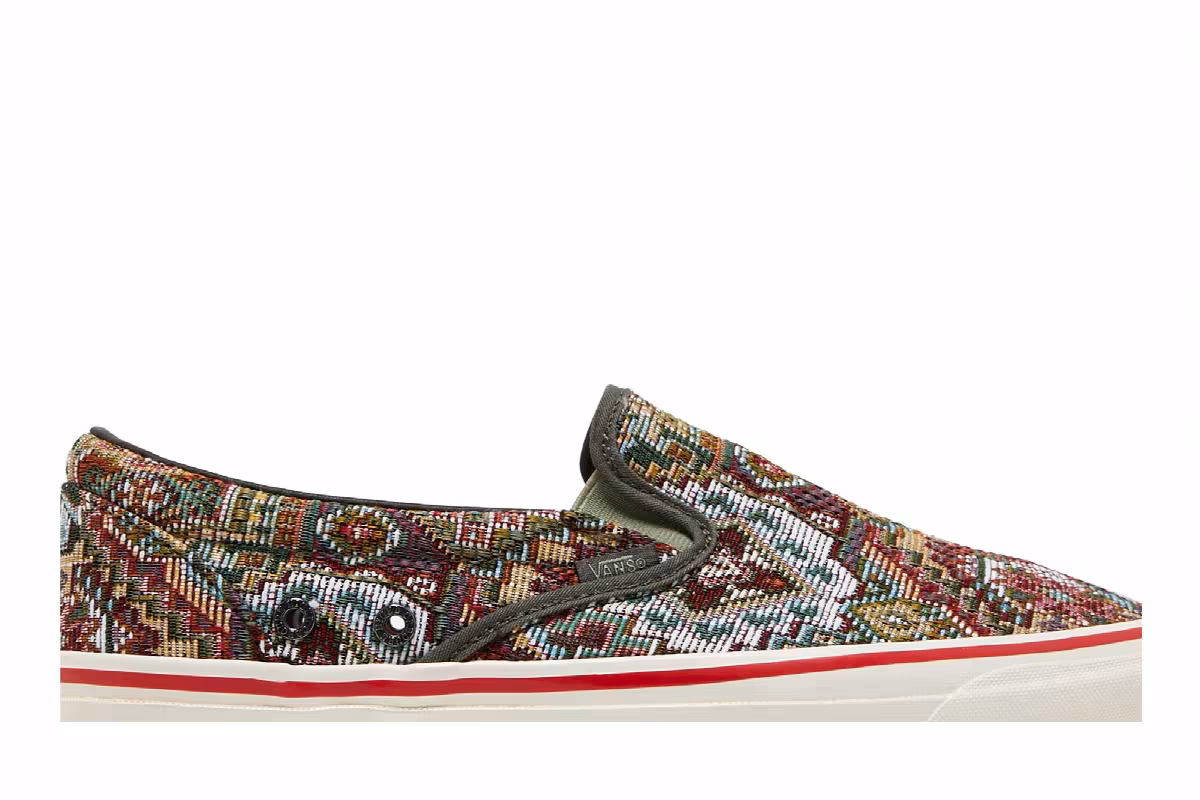 Nigel Cabourn x Vans OG Classic Slip-On LX Carpet Green Mix, view 3