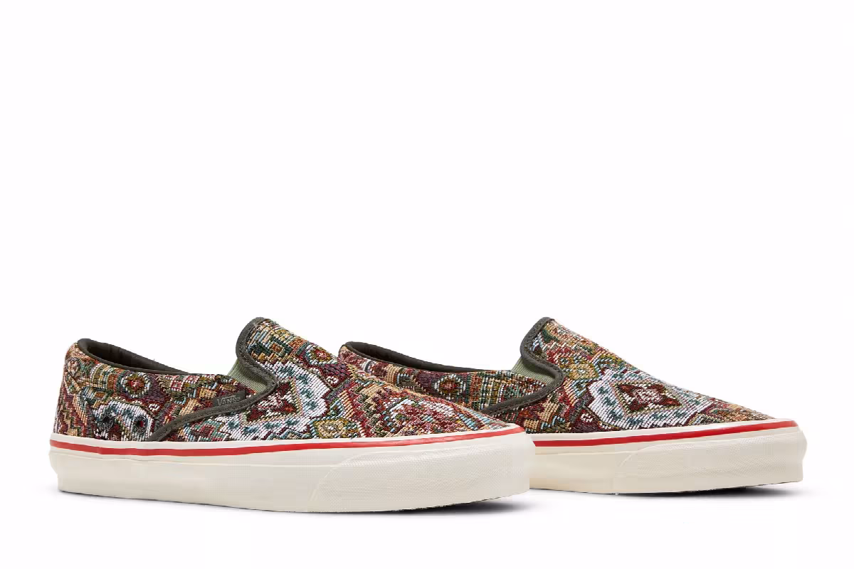 Nigel Cabourn x Vans OG Classic Slip-On LX Carpet Green Mix, view 9