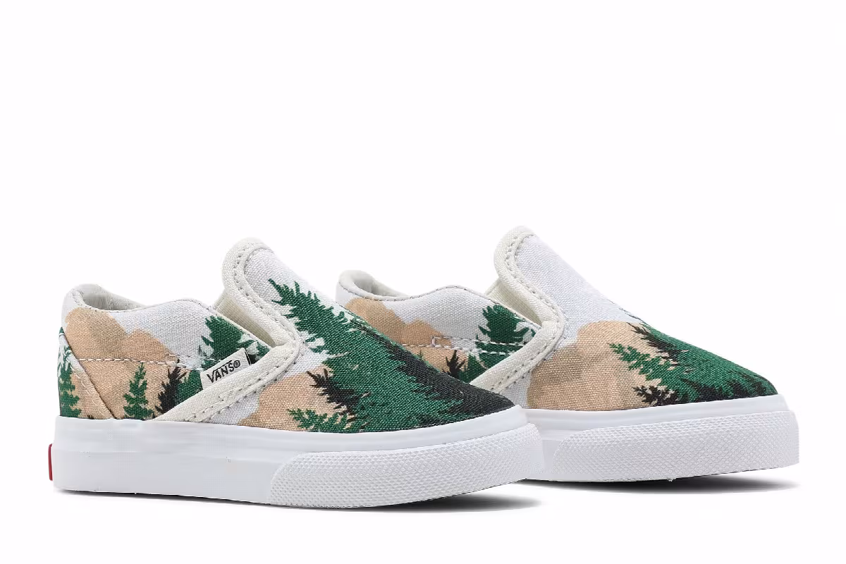 Kith x Vans Vault OG Classic Slip-On Toddler Treescape, view 9