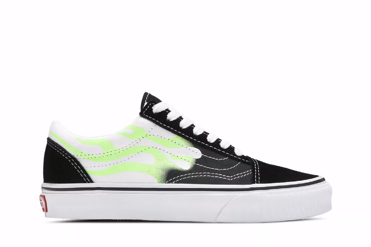 Vans Old Skool Flame Black White, view 2
