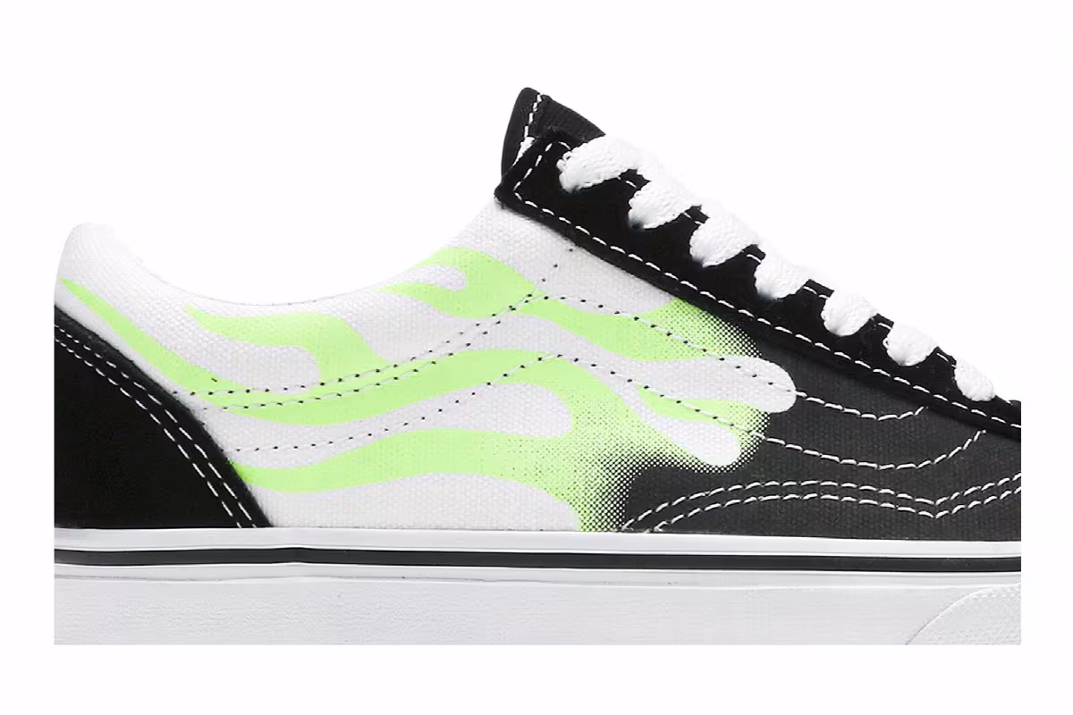 Vans Old Skool Flame Black White, view 3