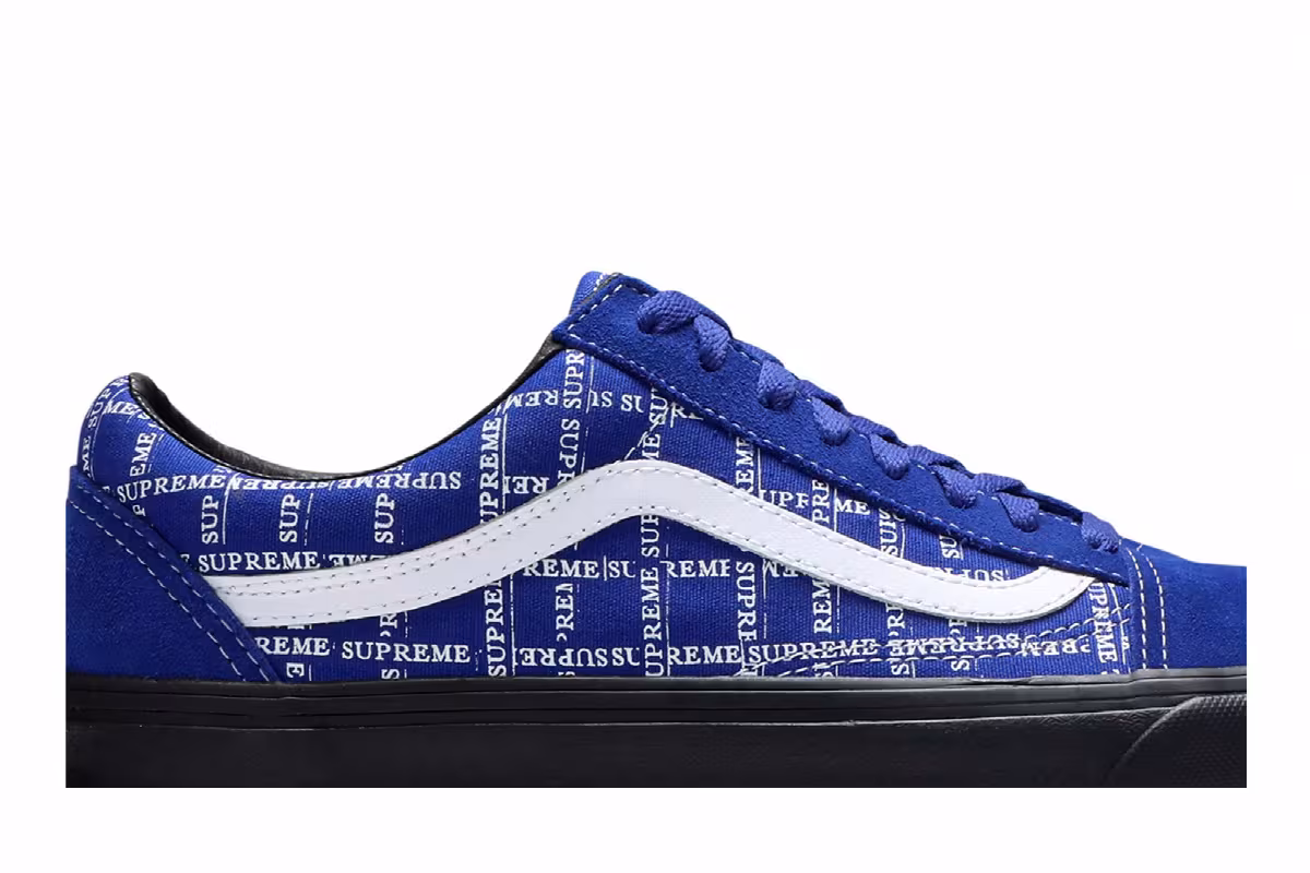 Supreme x Vans Old Skool Pro Logo Pattern - Royal, view 3