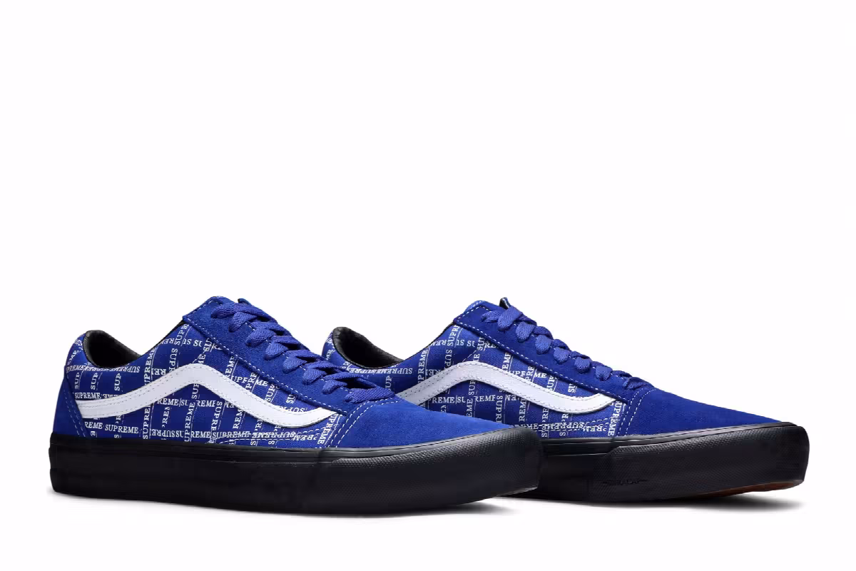 Supreme x Vans Old Skool Pro Logo Pattern - Royal, view 9