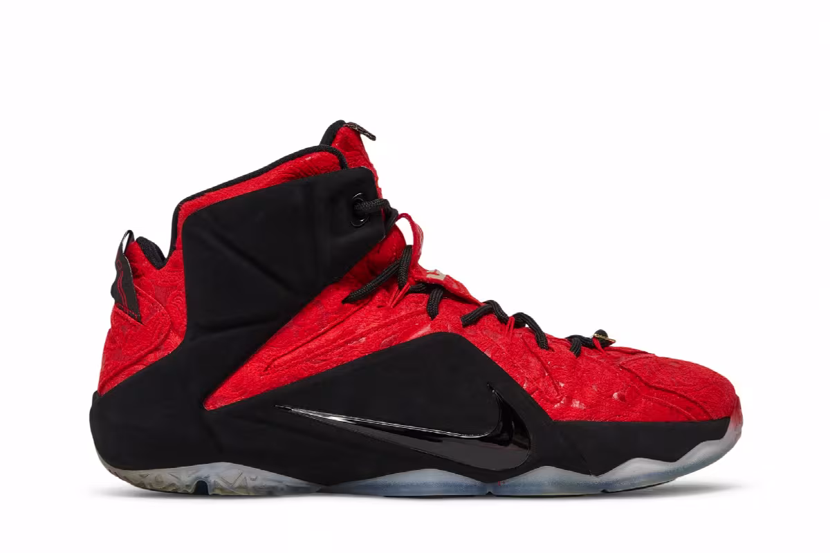 Nike LeBron 12 EXT Red Paisley, view 2