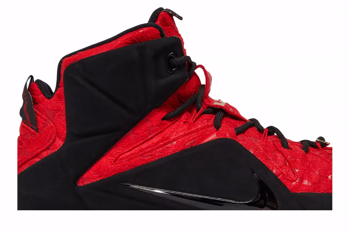Nike LeBron 12 EXT Red Paisley, view 3