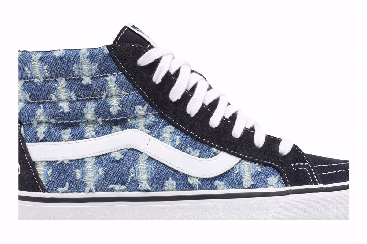 Supreme x Vans Sk8-Hi Blue Hole Punch Denim, view 3