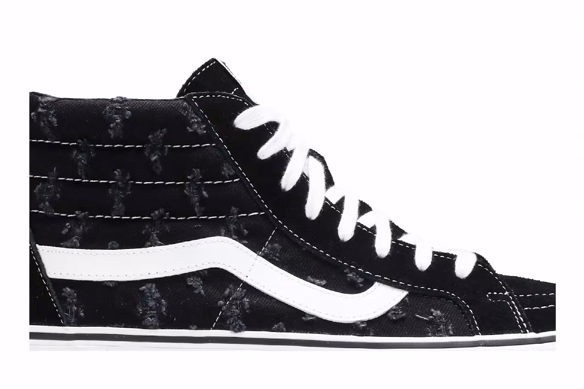 Supreme x Vans Sk8-Hi Black Hole Punch Denim, view 3