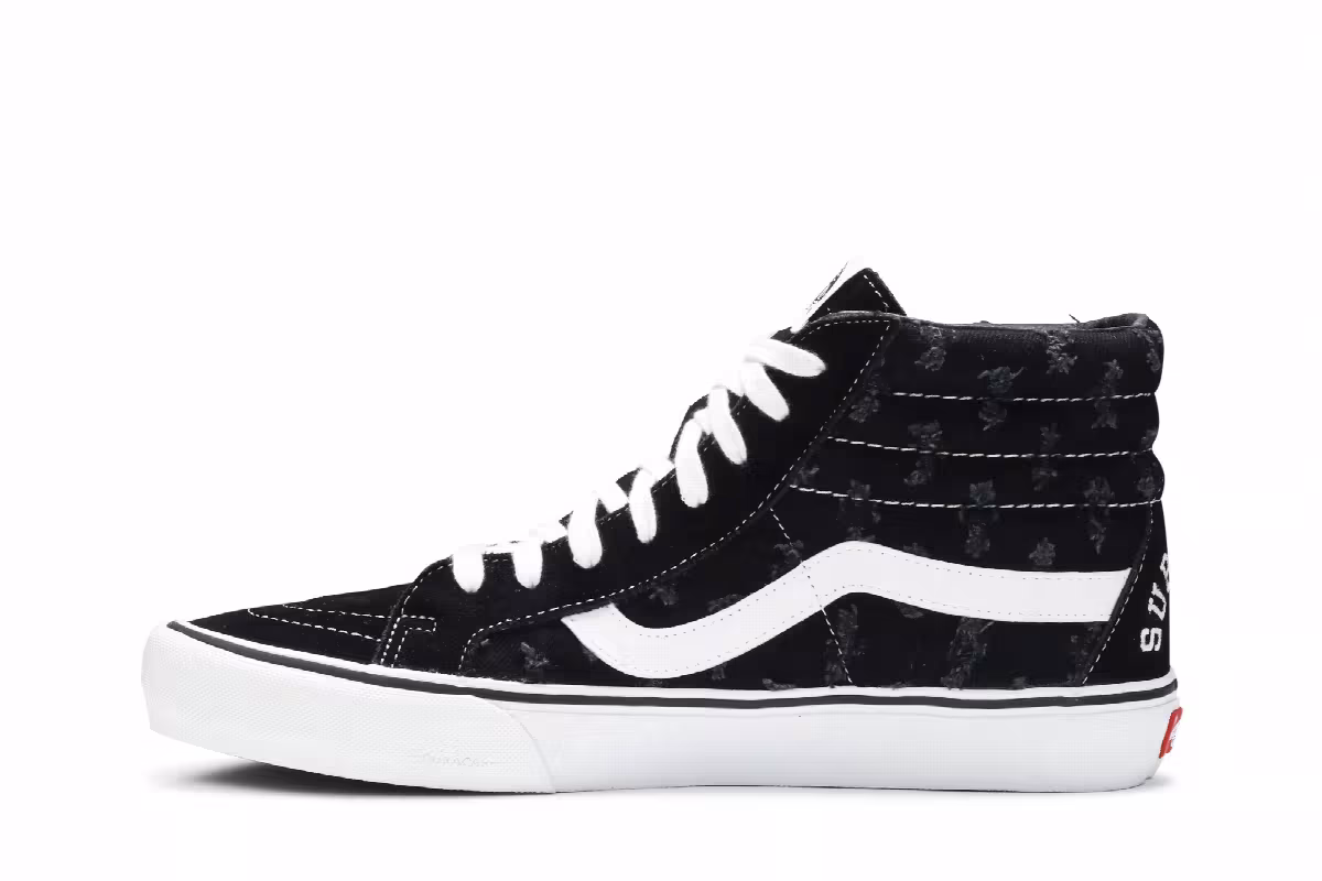 Supreme x Vans Sk8-Hi Black Hole Punch Denim, view 4