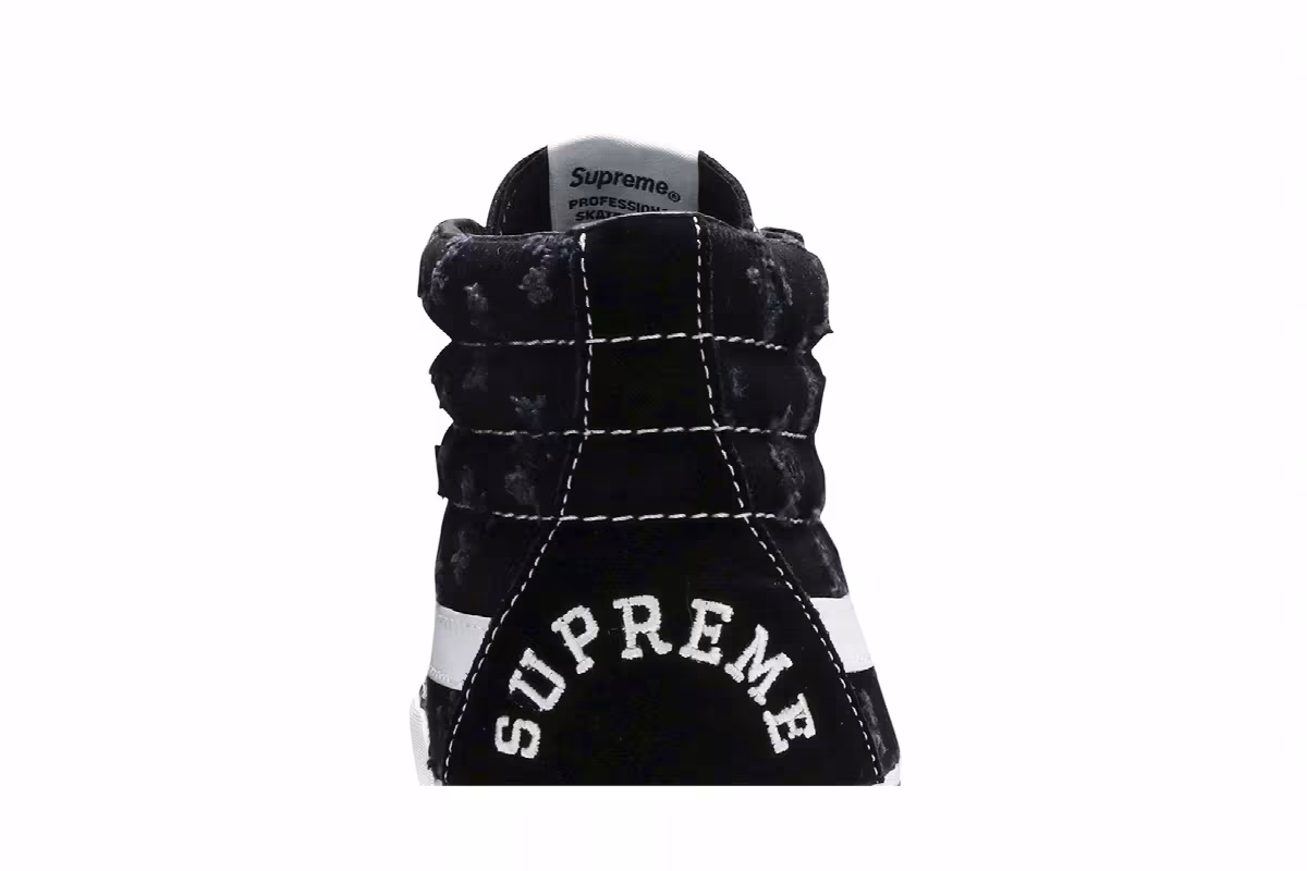Supreme x Vans Sk8-Hi Black Hole Punch Denim, view 8