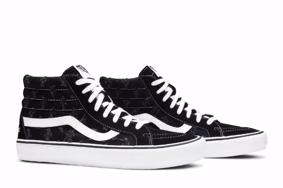 Supreme x Vans Sk8-Hi Black Hole Punch Denim, view 9